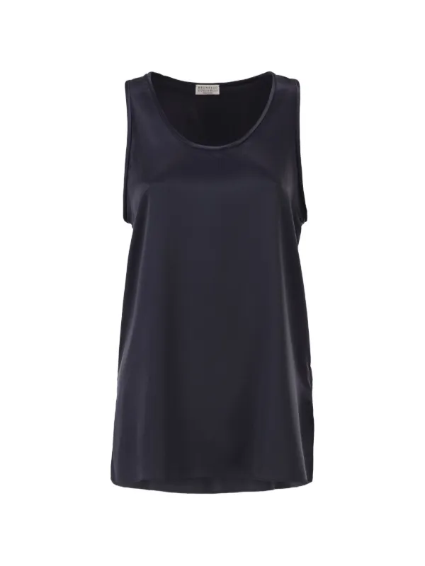 Brunello Cucinelli Sleeveless Blouse in Blue