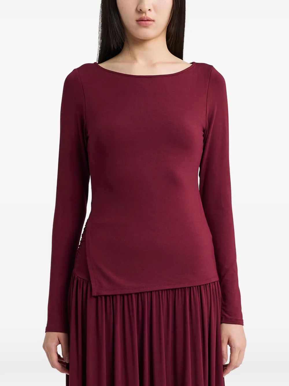 Determ; side-slit long-sleeve blouse - Rosso