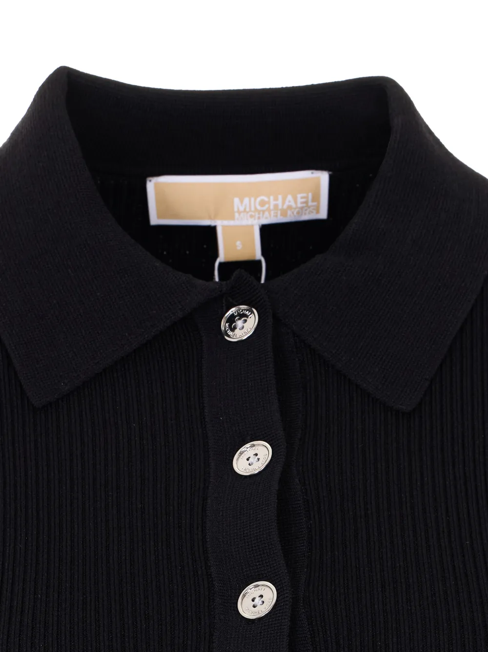 Michael Kors Poloshirt met knoop en lange mouwen Zwart