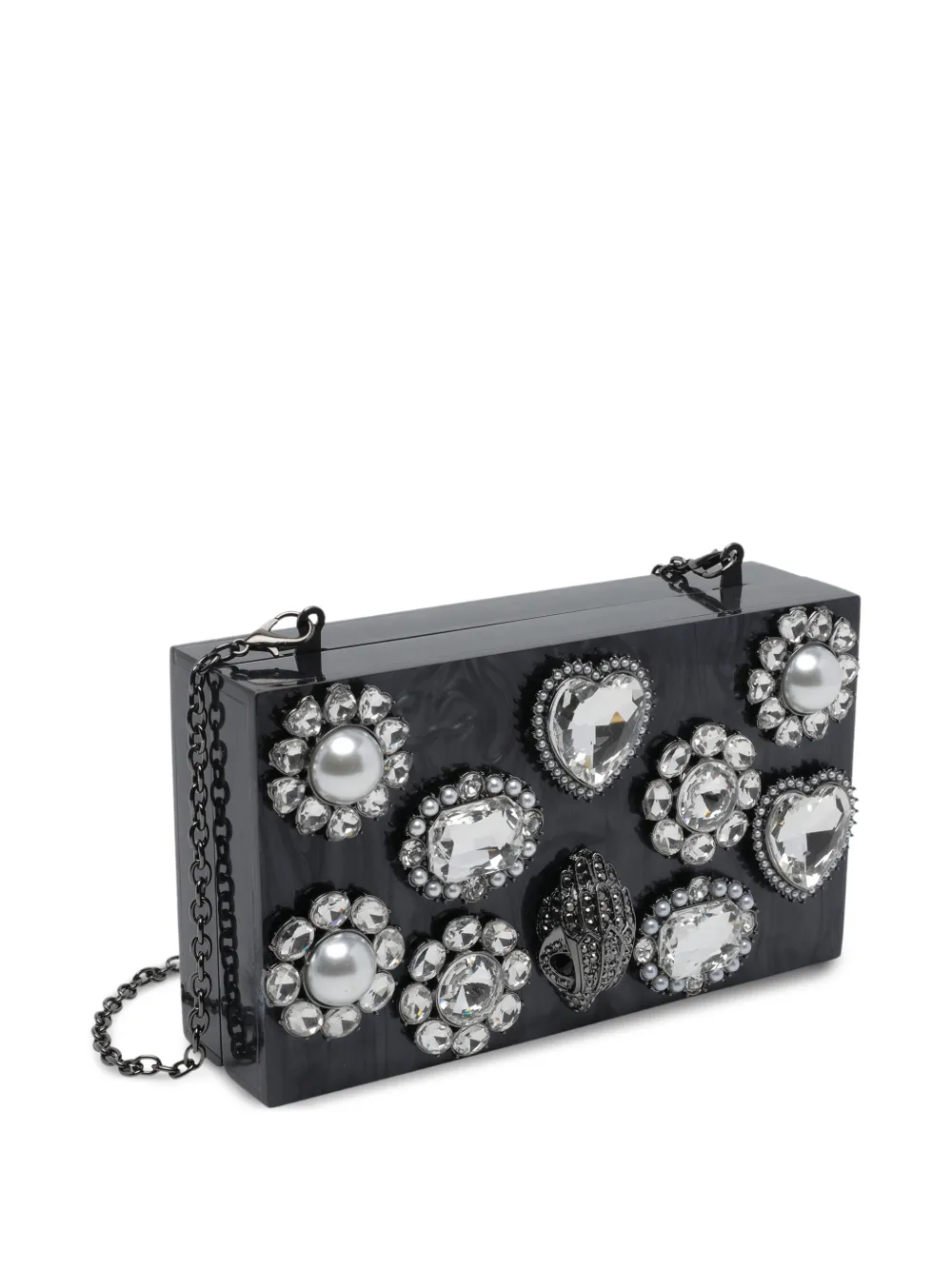  Kurt Geiger London Crystals Box Clutch Bag - Black 