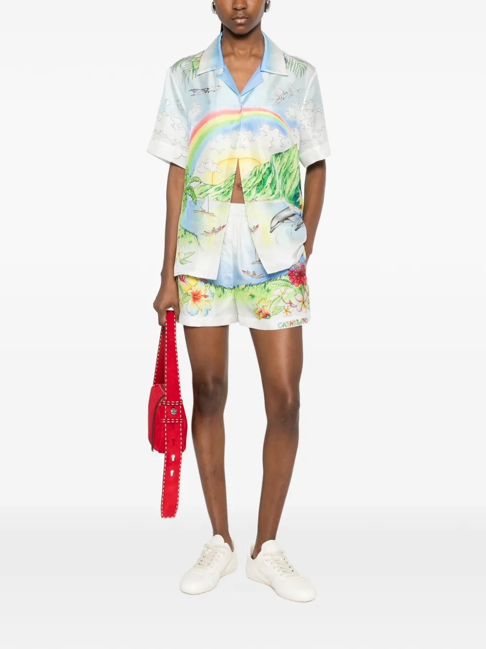 Casablanca Aloha blouse met grafische print Blauw