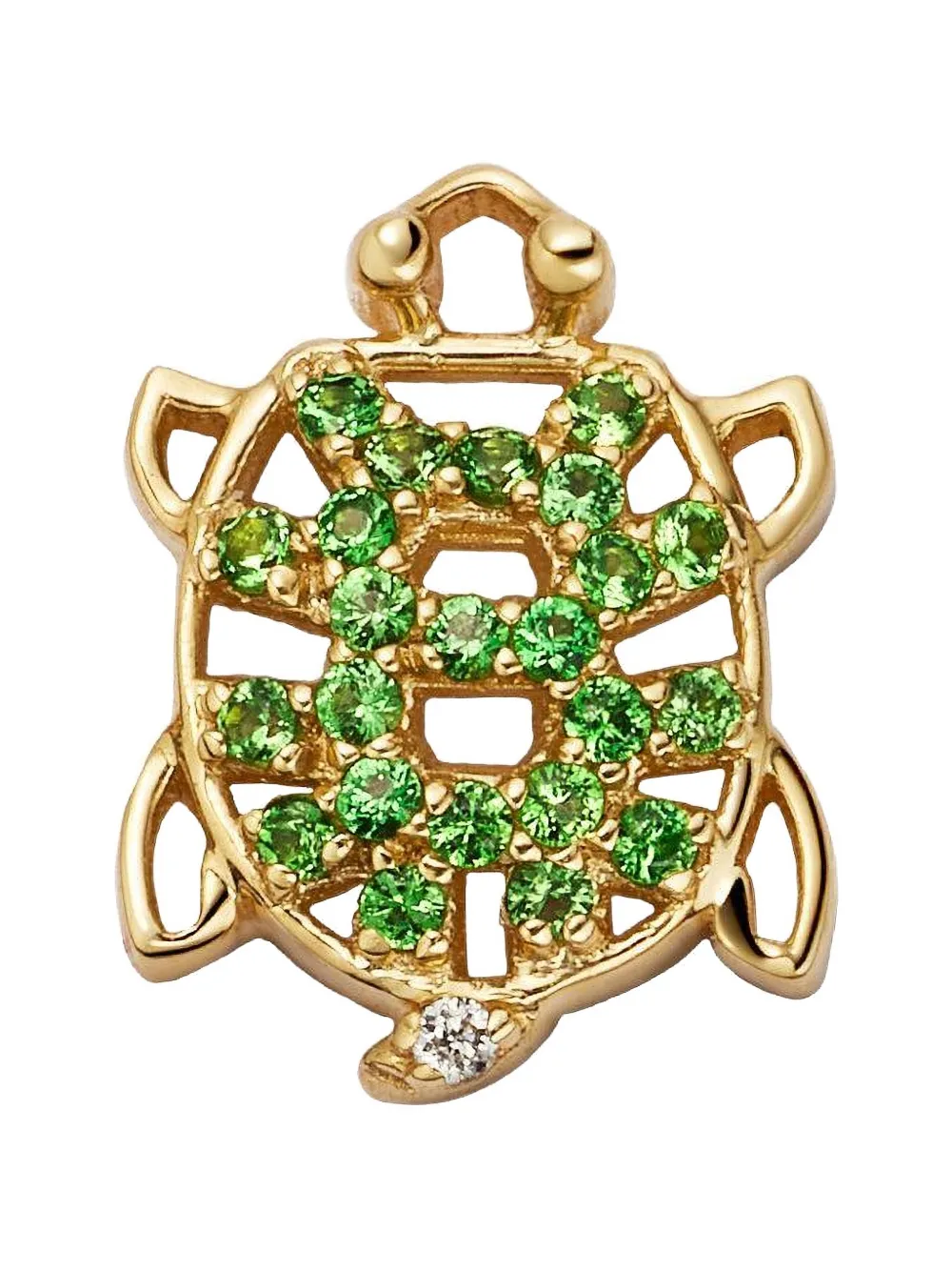 Loquet Schildkröten-Anhänger mit Diamanten und Tsavorit - Gold