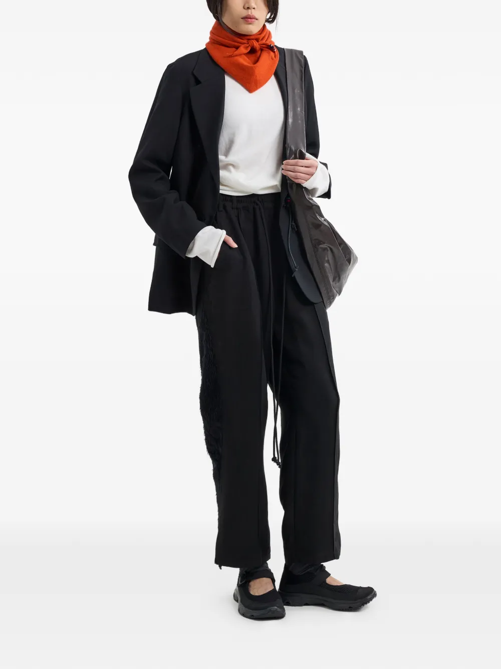 Song For The Mute Broek met trekkoord en textuur Zwart