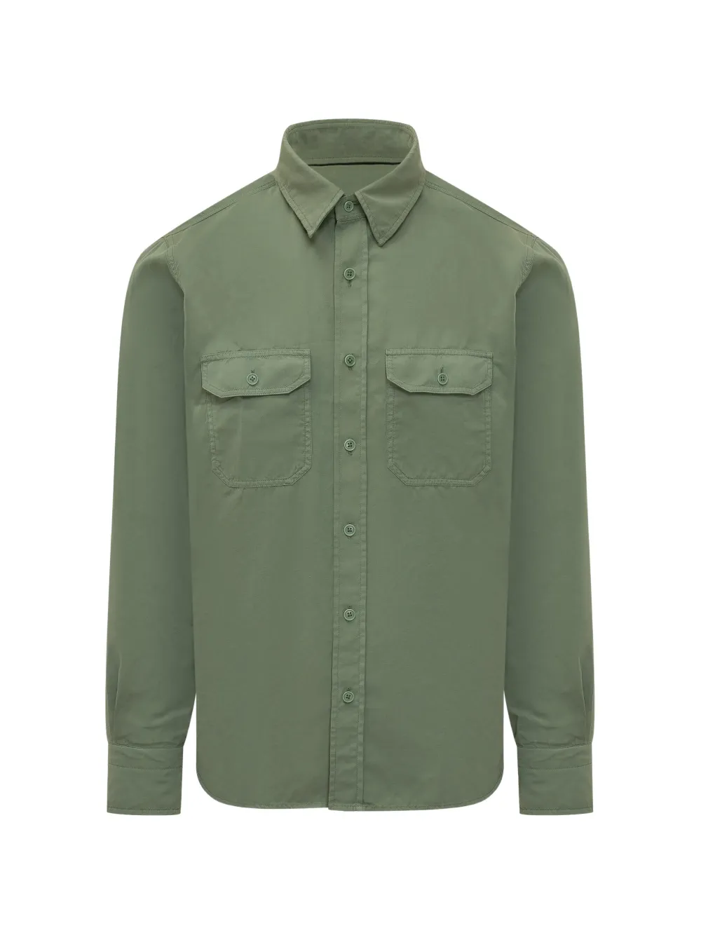 TOM FORD buttoned flap-pocket shirt - Verde
