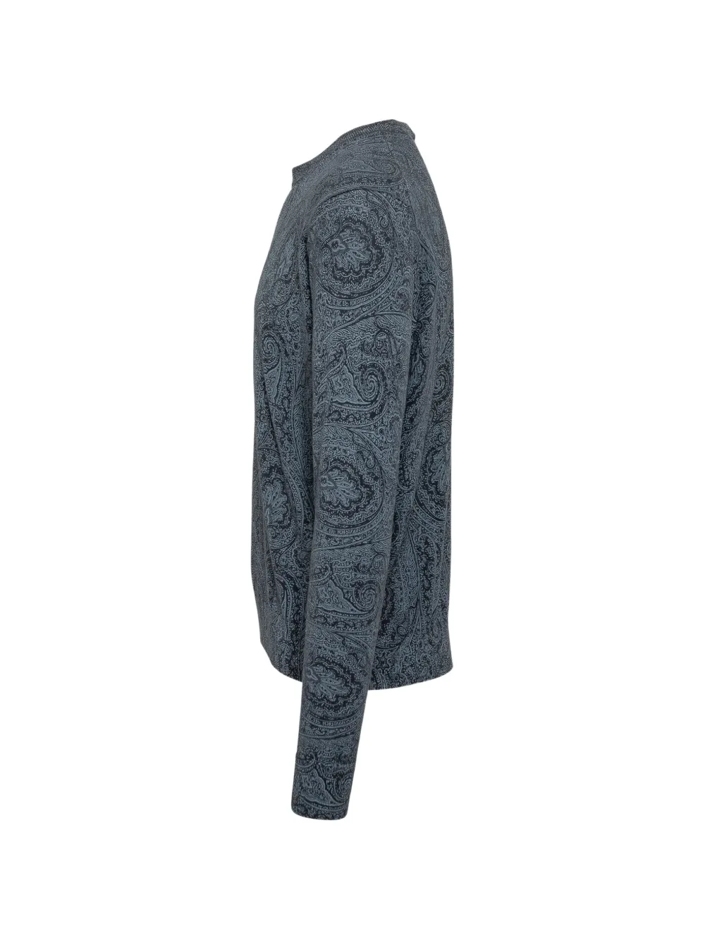 ETRO Trui met paisley-print en ronde hals Blauw