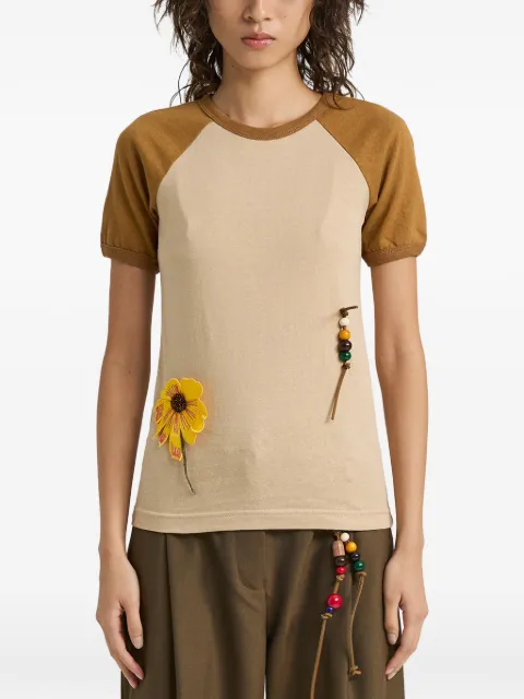 Song For The Mute flower-appliqué T-shirt