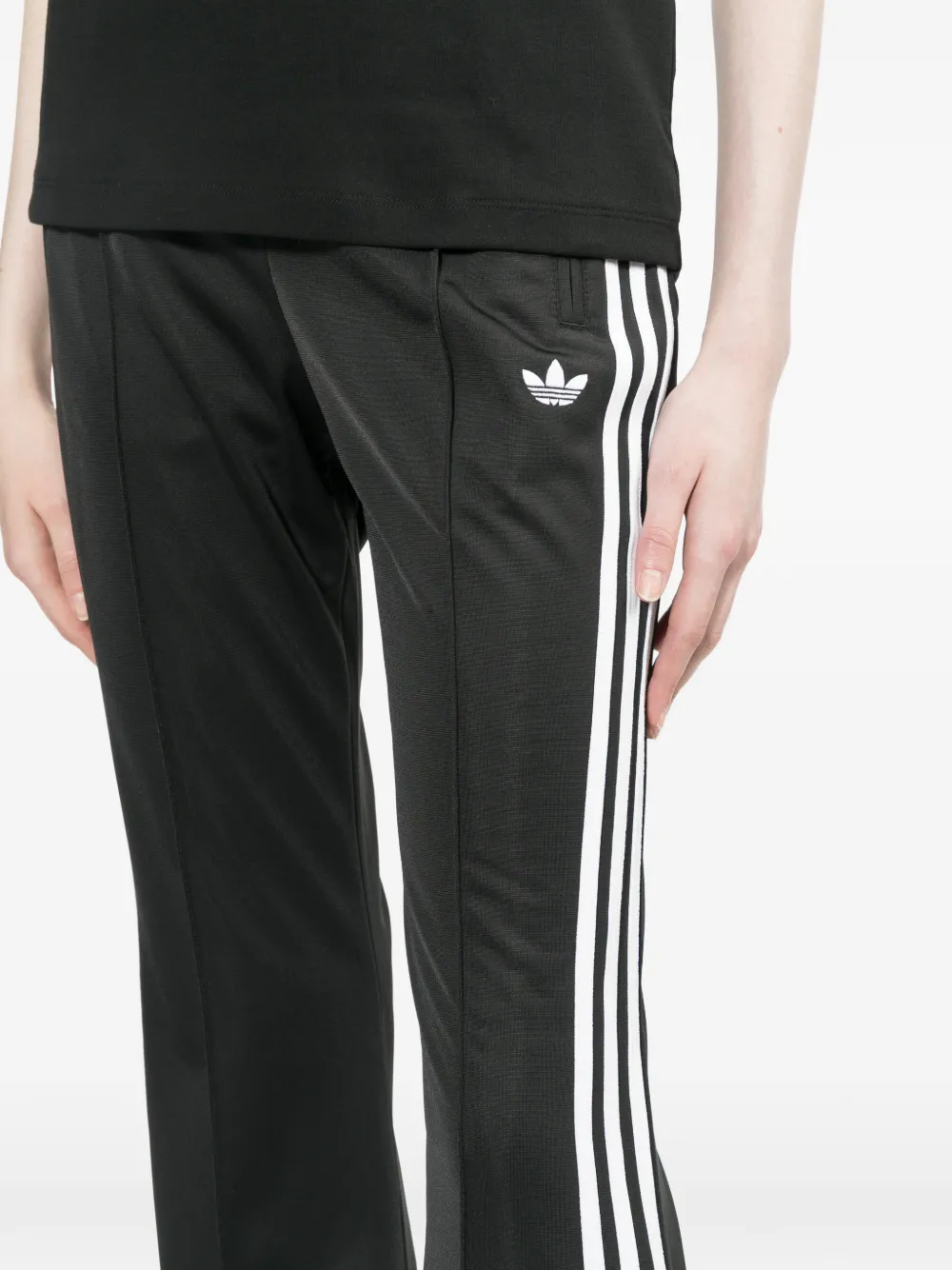 adidas Gestreepte flared broek Zwart