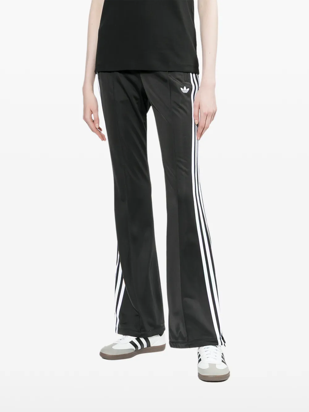 adidas Gestreepte flared broek Zwart