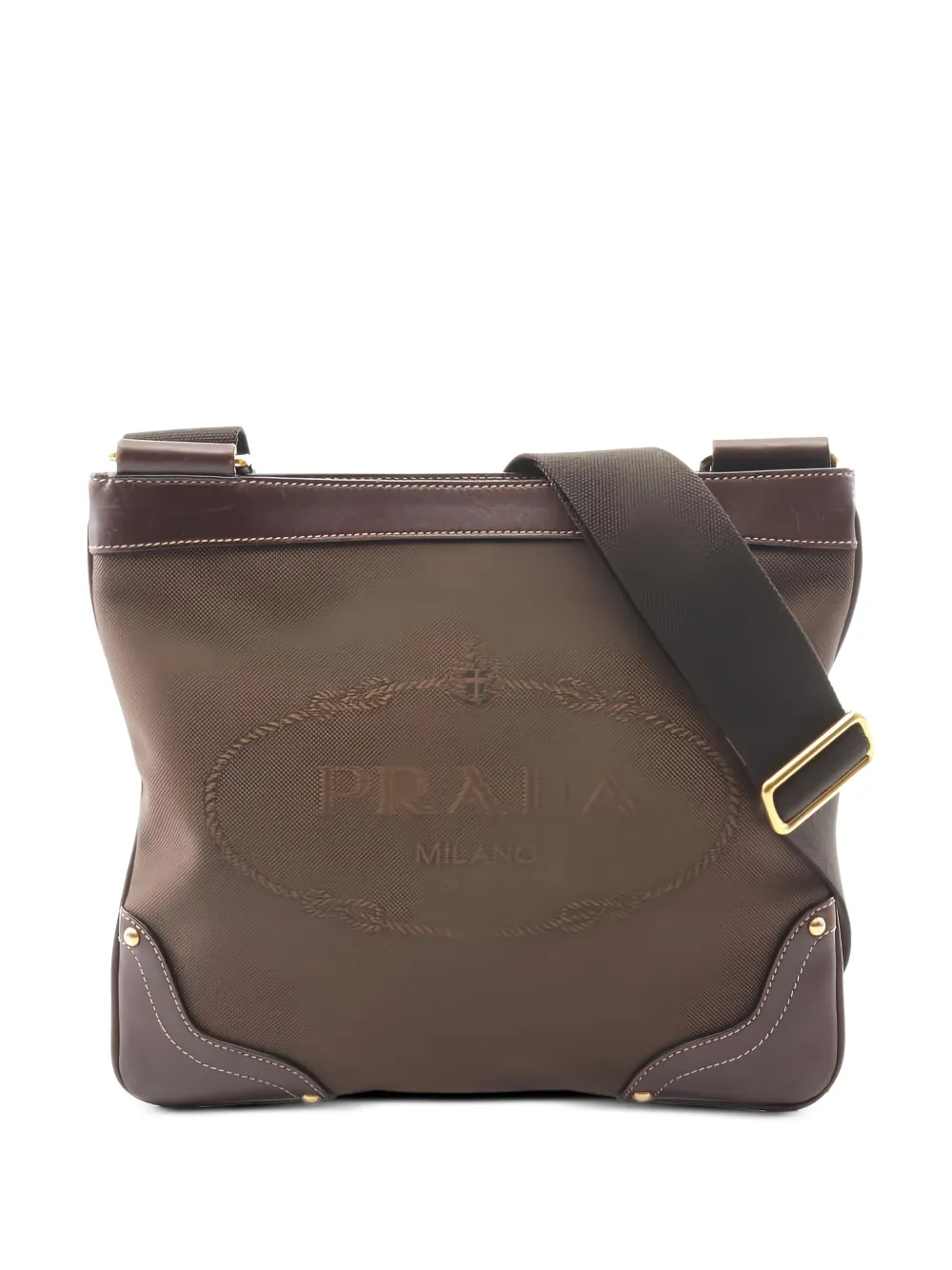 Prada Pre-Owned 2000 logo-embroidered shoulder bag - Marrone