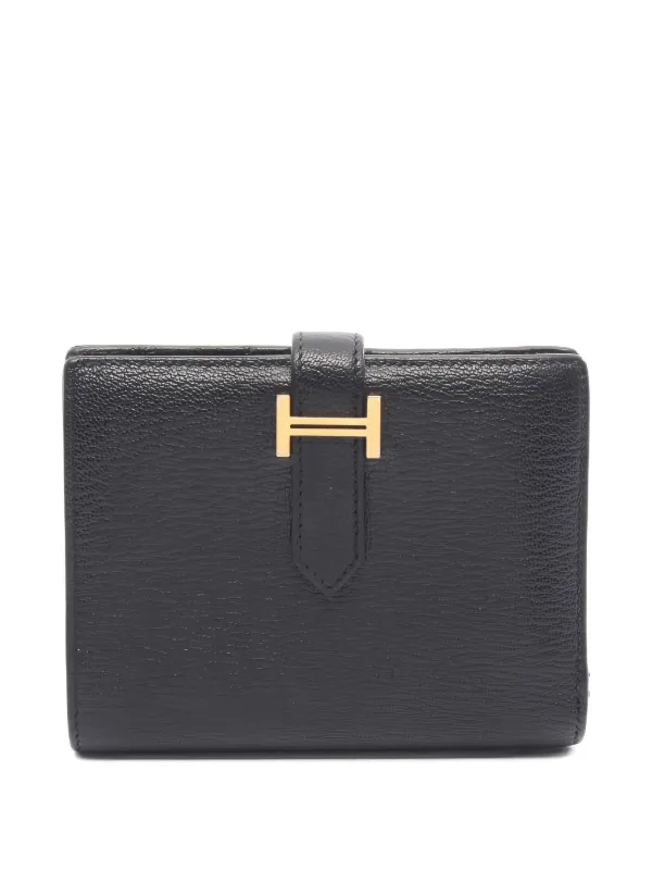 Hermès Pre-owned 2018 Bearn Bi-fold Wallet in Black