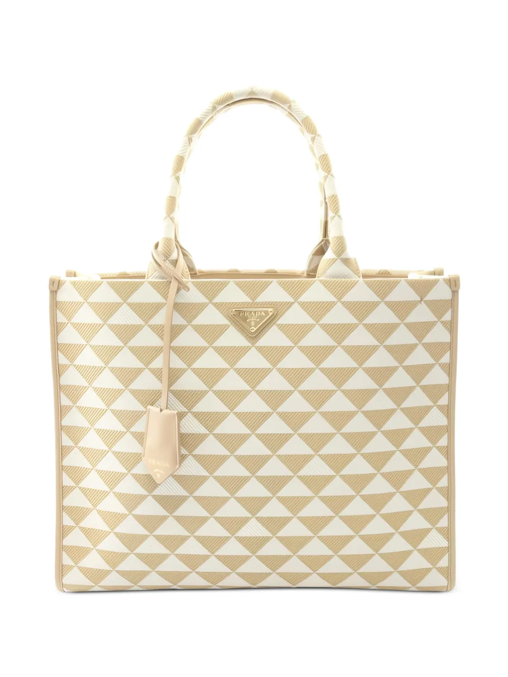 Prada Pre-Owned 2010s triangolo jacquard tote bag - Toni neutri