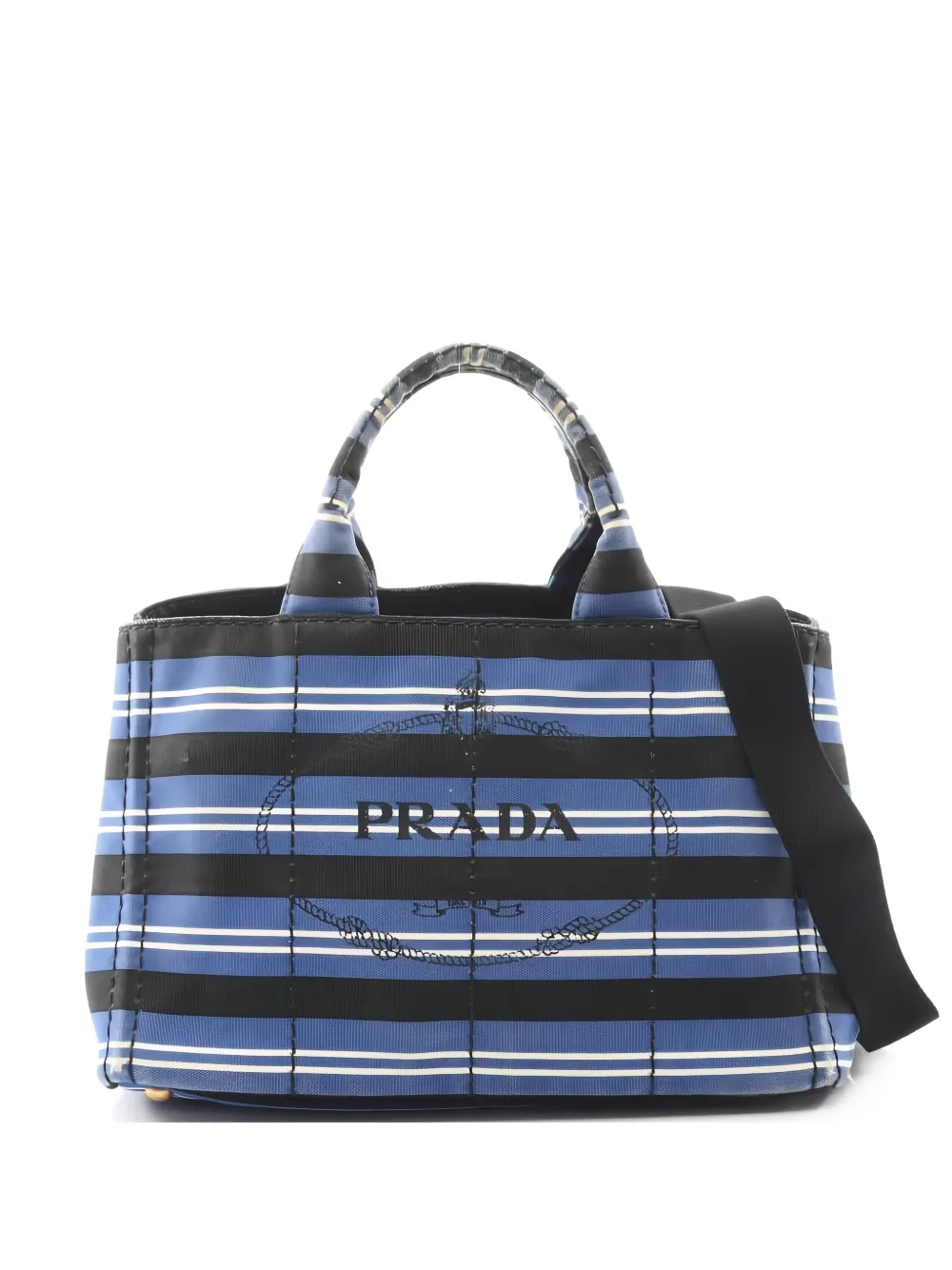 Prada Pre-Owned 2000s Canapa striped two-way handbag - Blu
