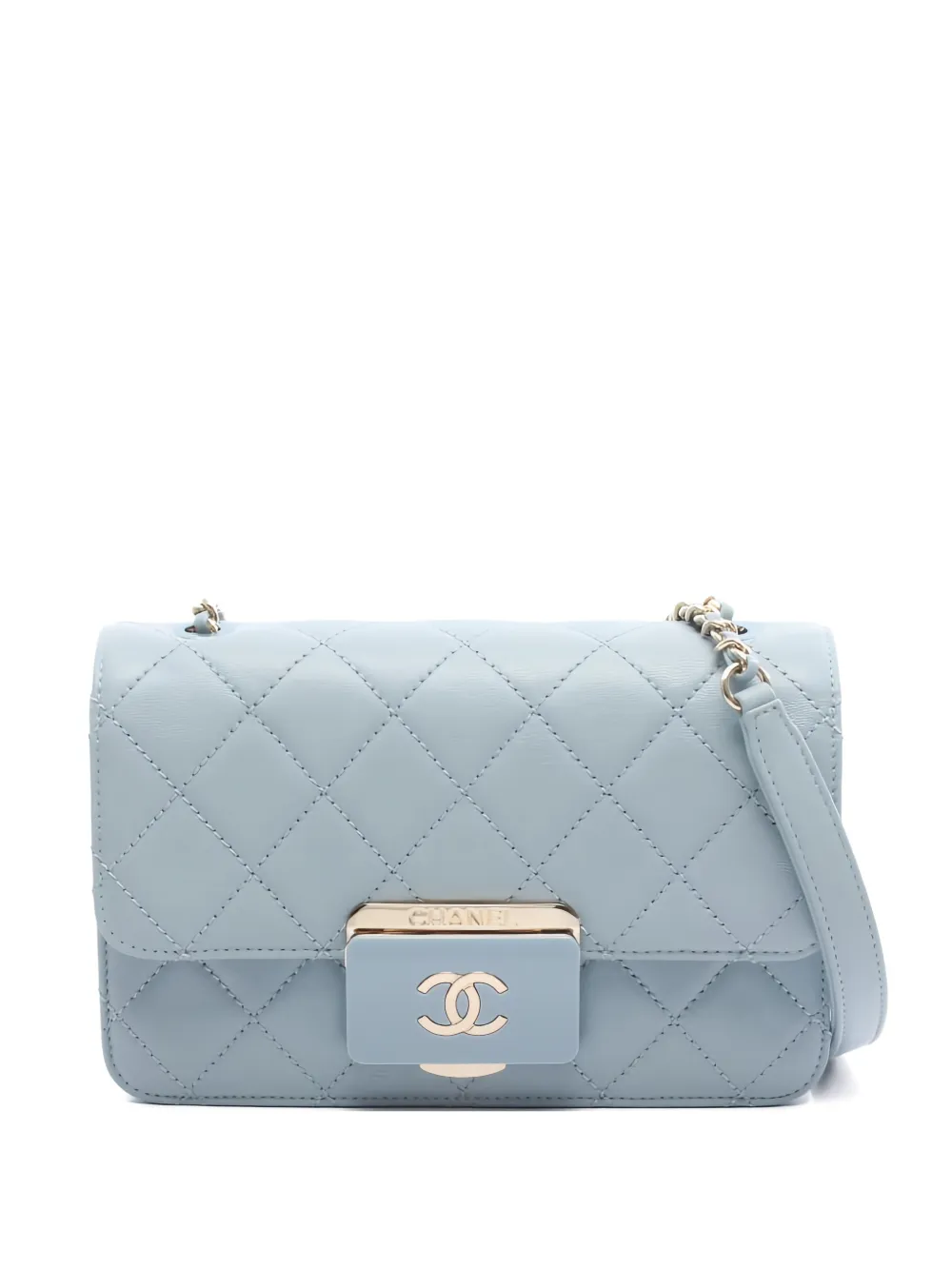CHANEL Pre-Owned 2016-2017 mini Beauty Lock chain-strap shoulder bag - Blau