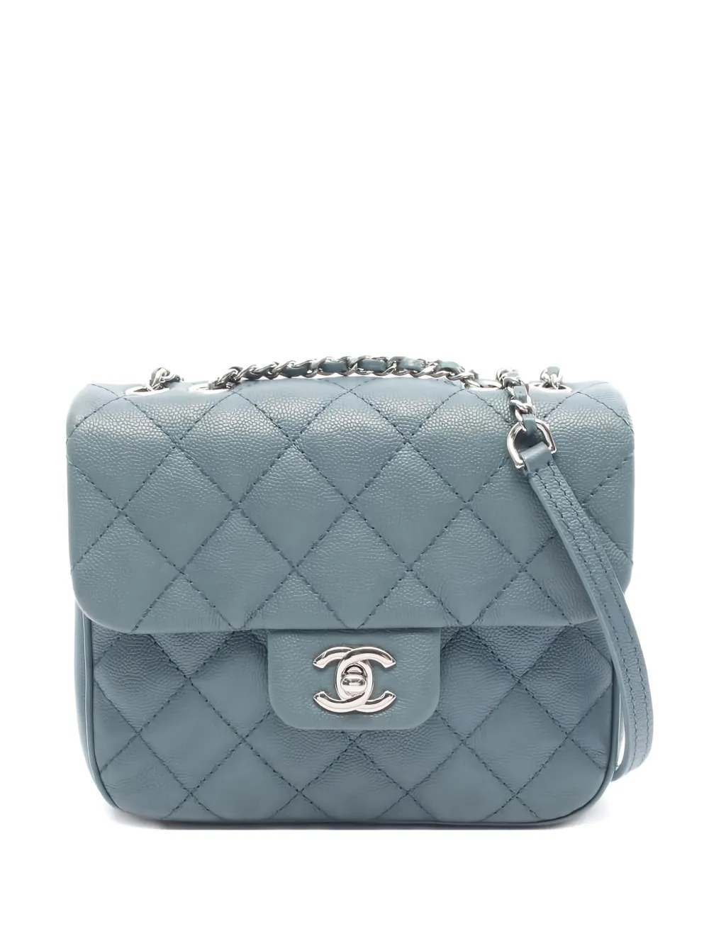CHANEL Pre-Owned 2018 mini quilted chain shoulder bag - Blu
