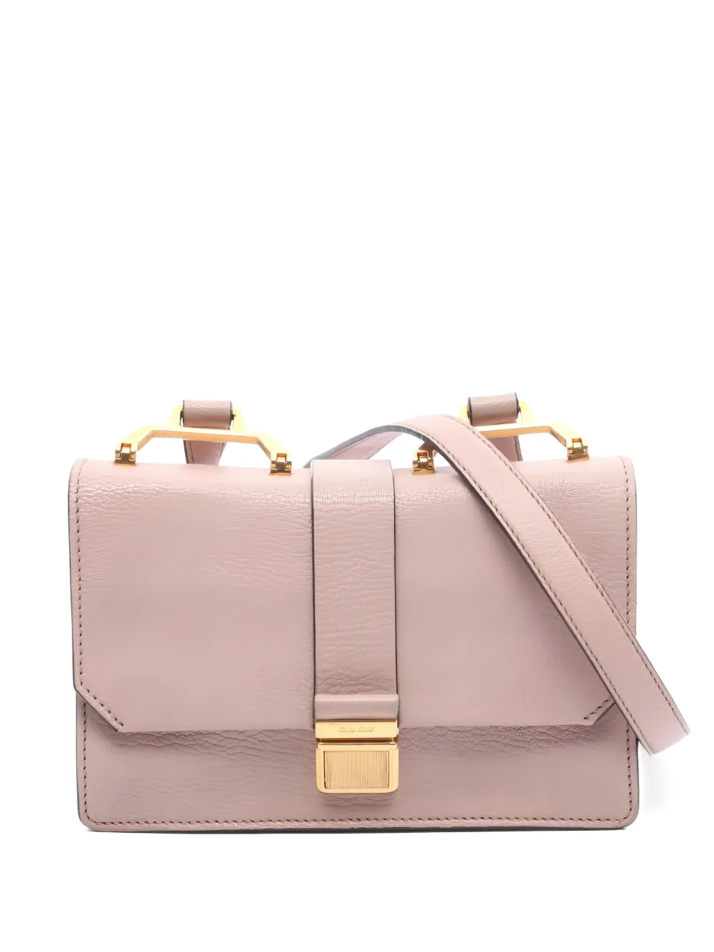 Miu Miu Pre-Owned Madras leather shoulder bag - Rosa
