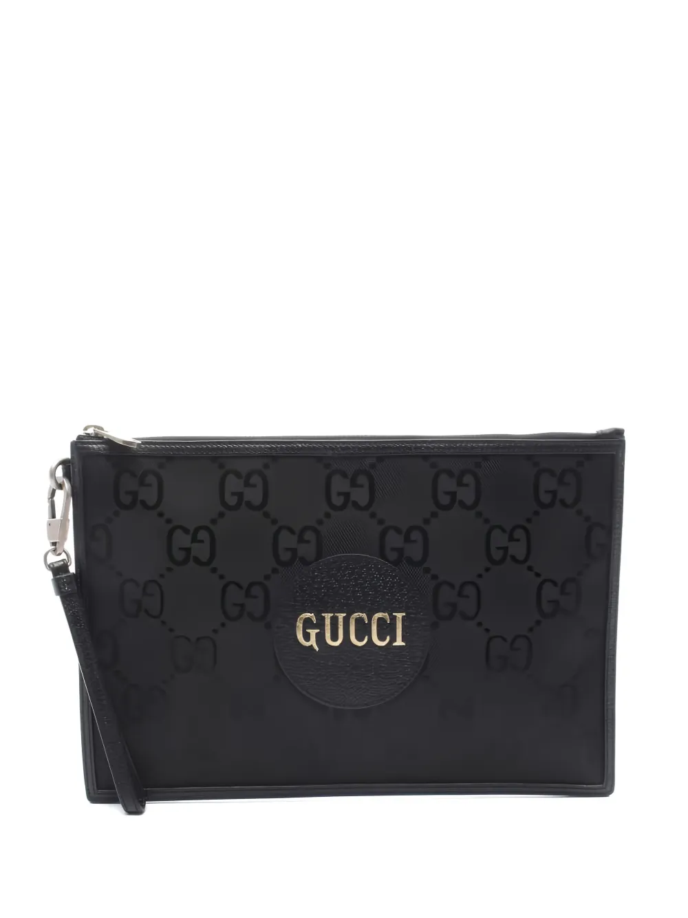 Gucci Pre-Owned 10s monogram-pattern leather clutch bag - Black