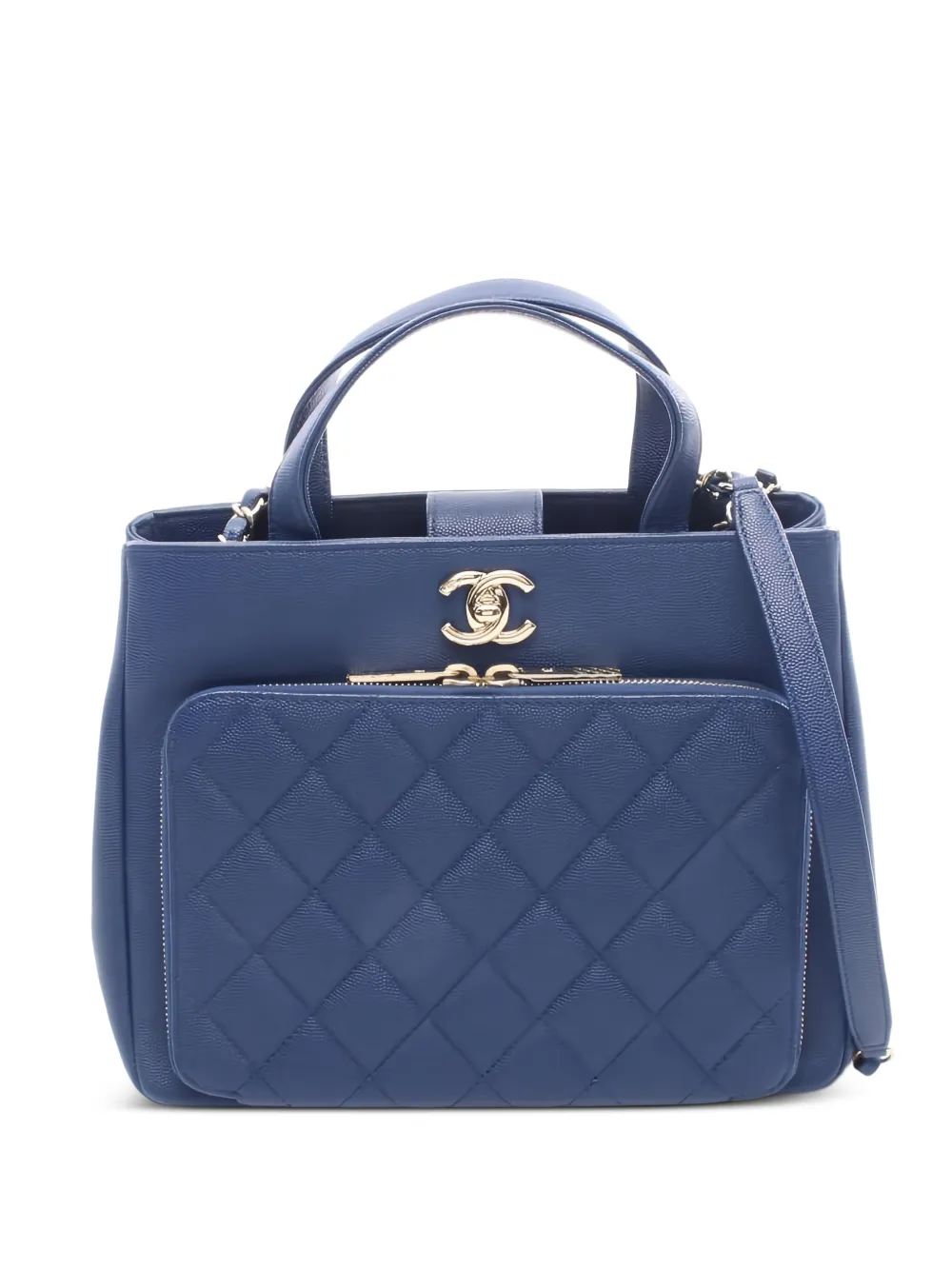 CHANEL Pre-Owned 2017-2018 Business Affinity matelasse chain shoulder bag - Blu