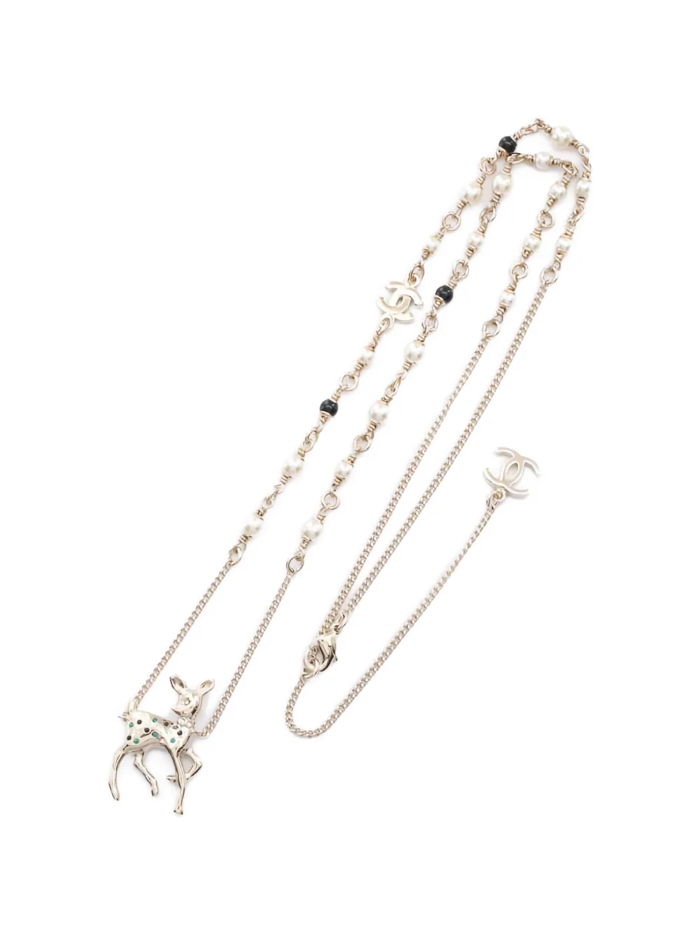 CHANEL Pre-Owned 1986-1988 Coco Mark Bambi necklace - Oro