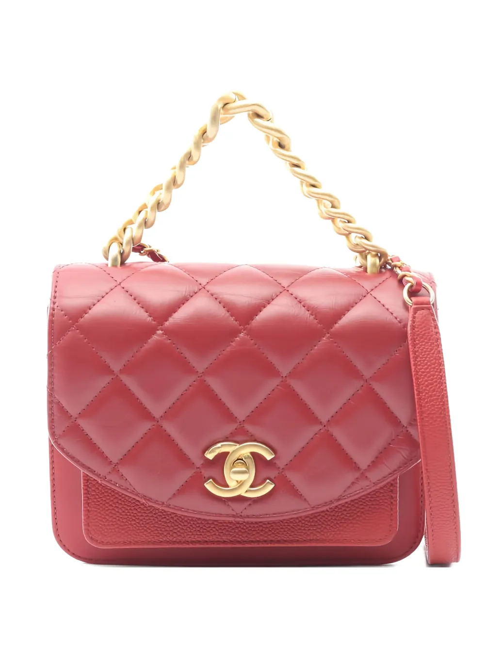 CHANEL Pre-Owned 2019 diamond-quilted two-way handbag - Rosso