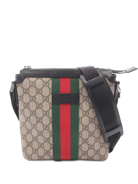 Gucci Pre-Owned 2000s GG Supreme stripe flat messenger bag