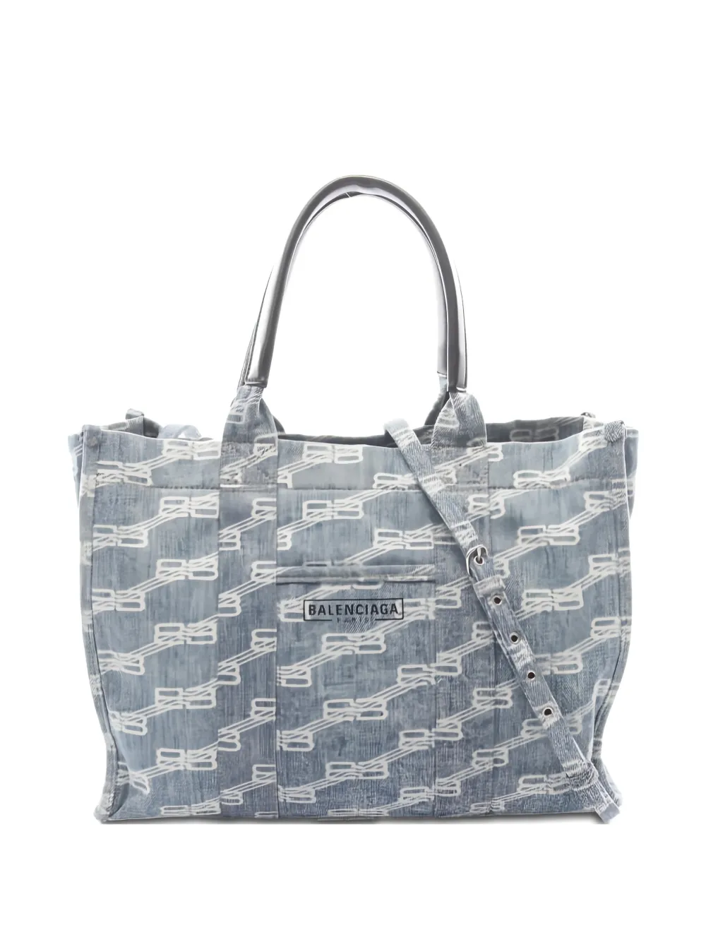 Balenciaga Pre-Owned 2000s logo-pattern tote bag - Blu