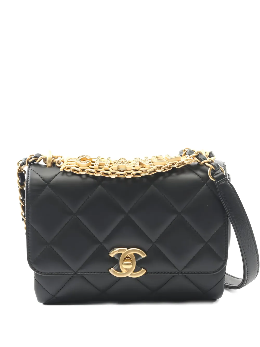 CHANEL Pre-Owned 2021 diamond-quilting chain shoulder bag - Nero