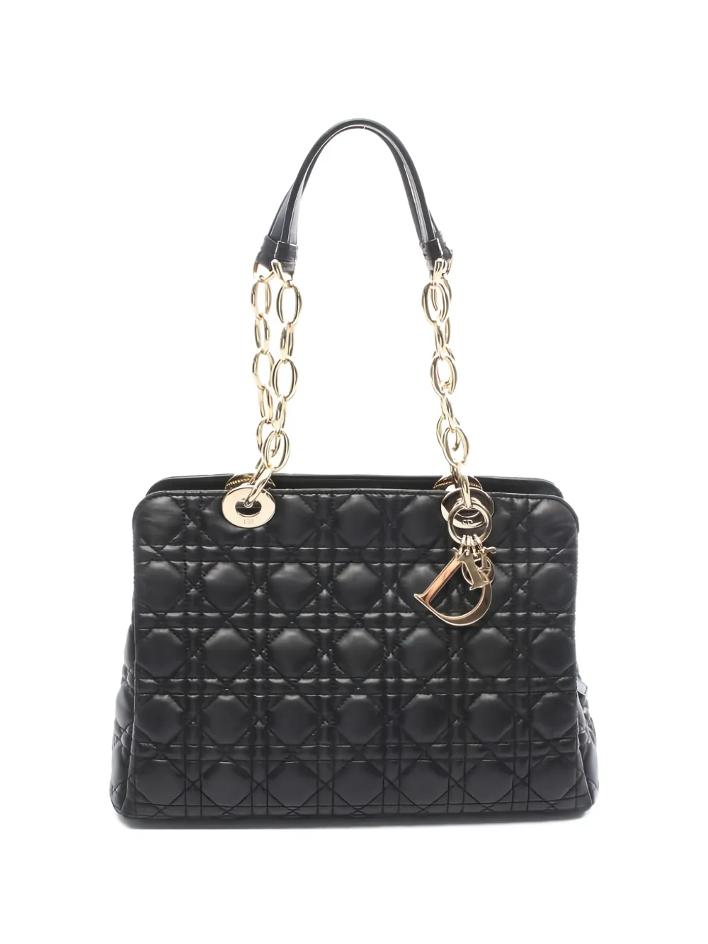 Christian Dior Pre-Owned 2000s Lady Dior Cannage chain tote bag - Nero