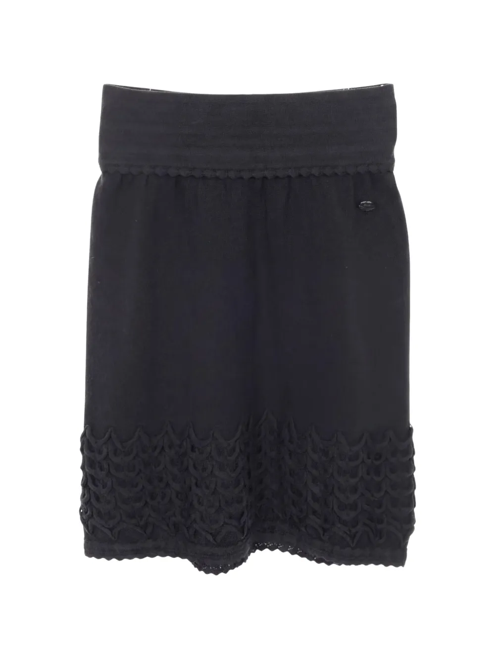 Pre-owned Chanel 1986-1988 Cocomark Midi Skirt In Black
