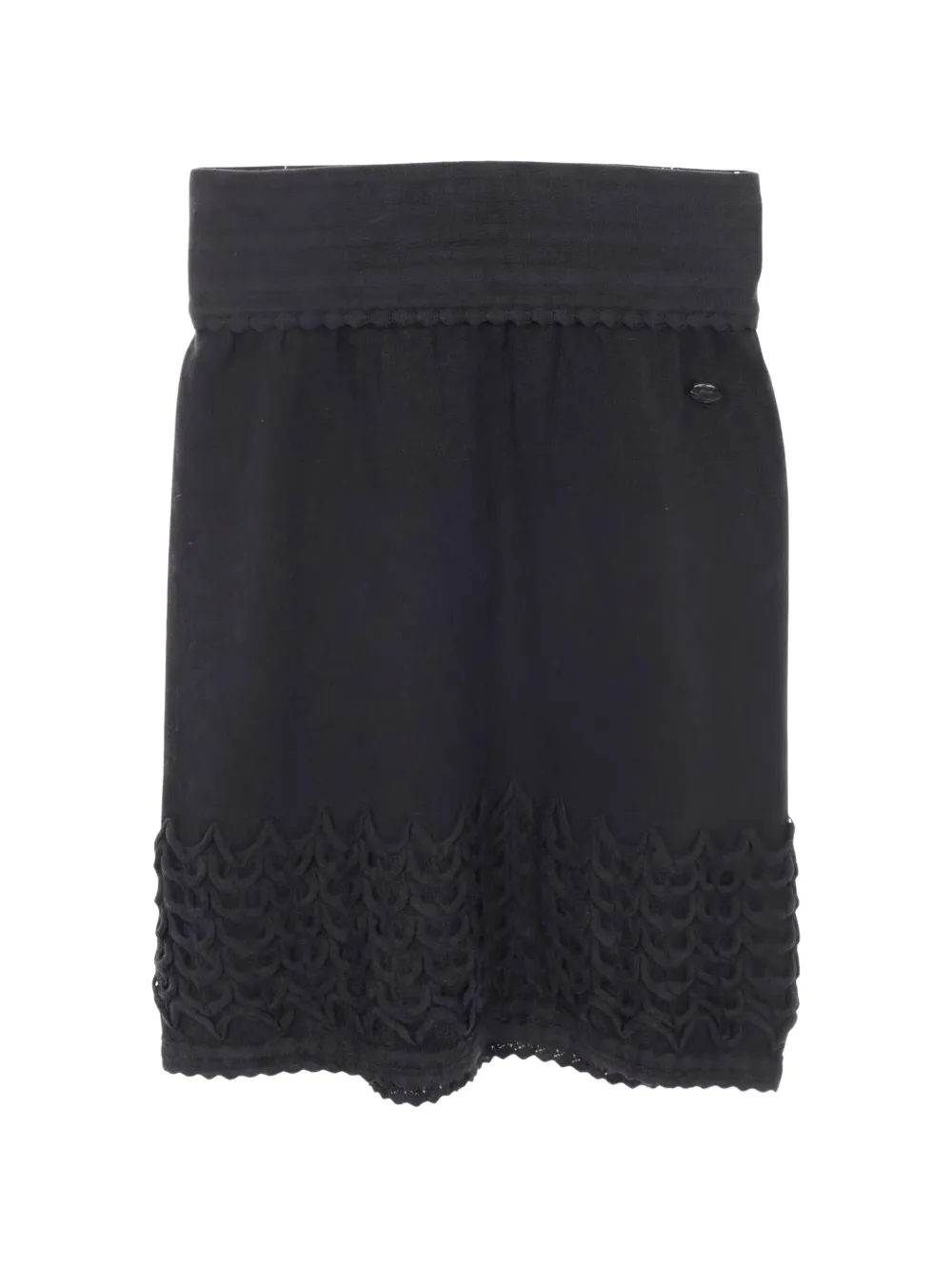 CHANEL Pre-Owned 1986-1988 Coco-mark mini skirt - Black