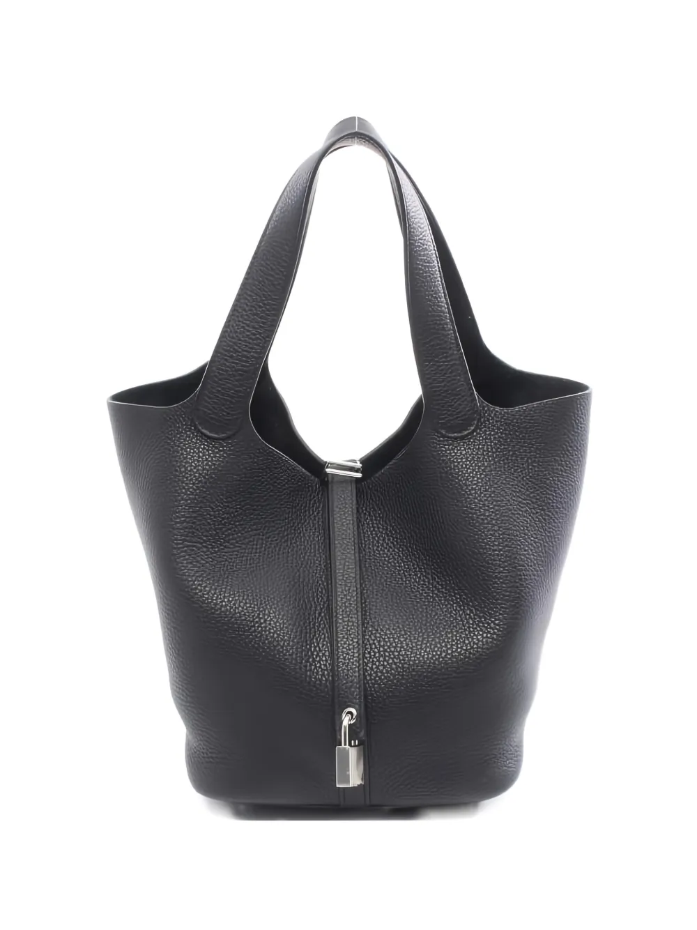 Hermès Pre-Owned 2020 lock leather tote bag - Nero