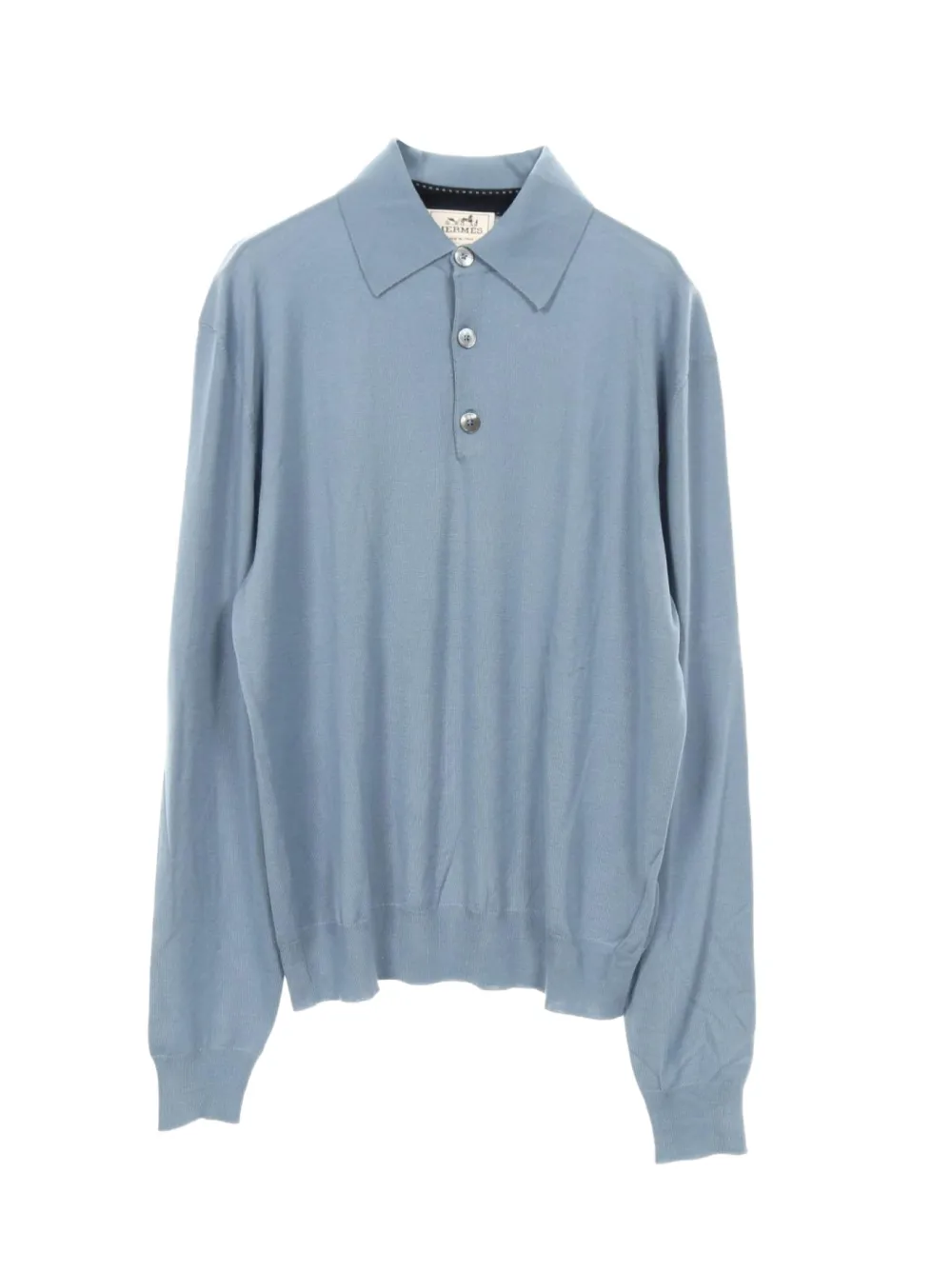 Hermès Pre-Owned Langärmeliges Poloshirt - Blau