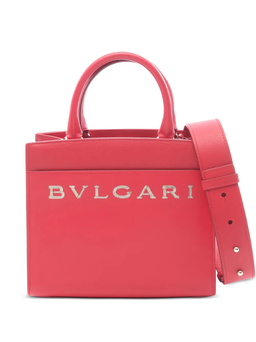 Bvlgari Pre-Owned logo-detail leather tote bag - Rosso