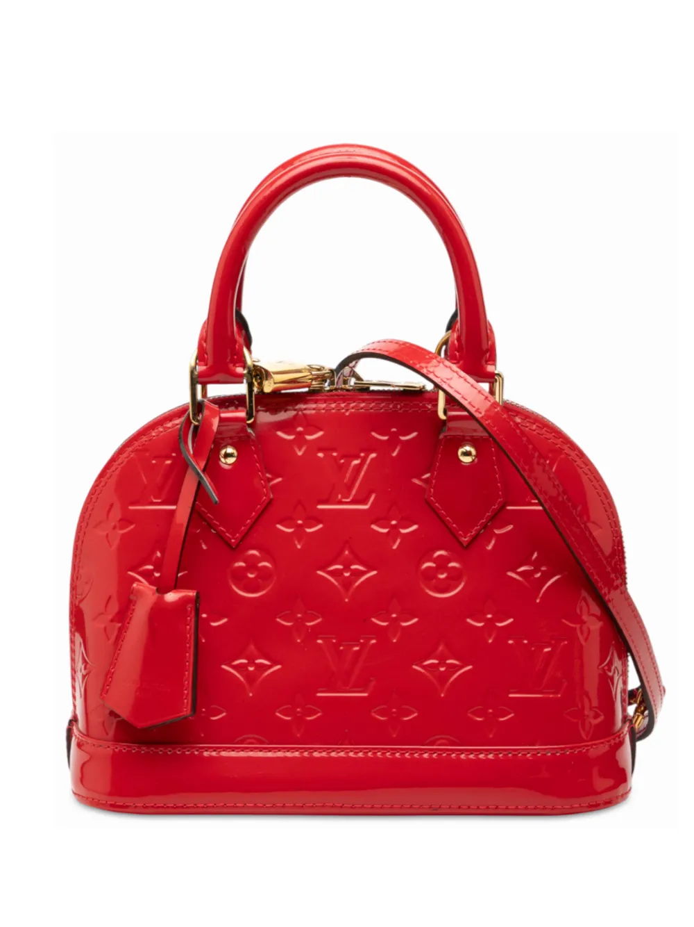 Louis Vuitton Pre-Owned Borsa a tracolla Alma BB in pelle Vernis con monogramma 2014 - Rosso