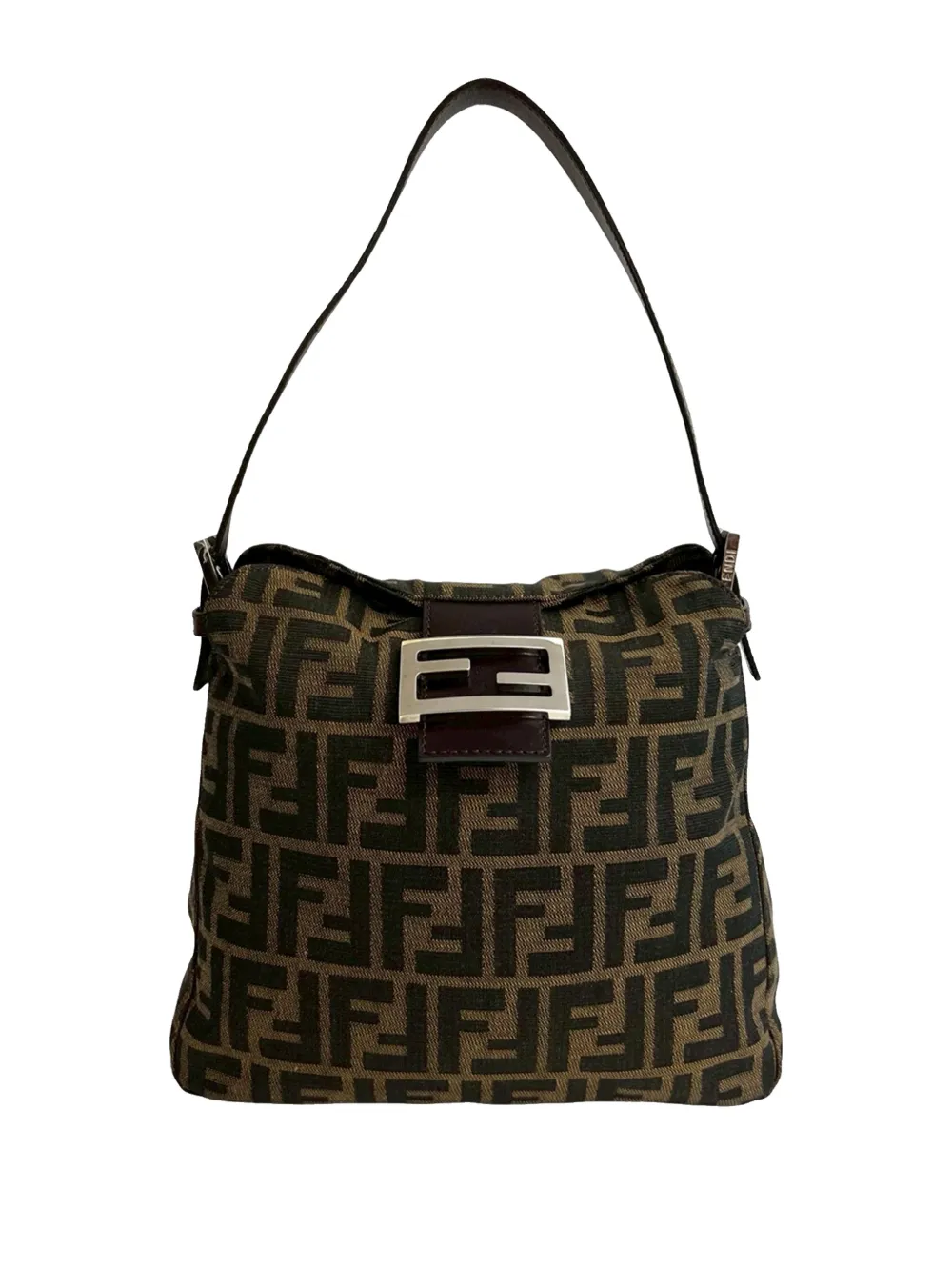 Fendi Pre-Owned Borsa a spalla Double Flap in tela con motivo Zucca 2010-2025 - Marrone