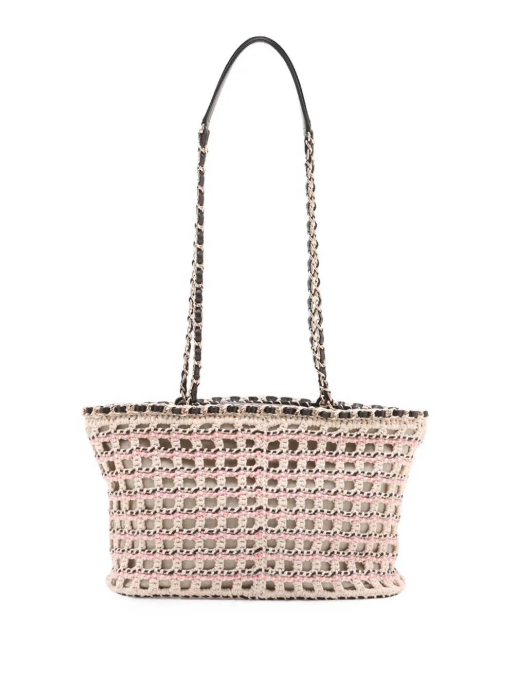 CHANEL Pre-Owned 2021-2025 Small Cotton Crochet Le Panier Shopping tote bag - Marrone
