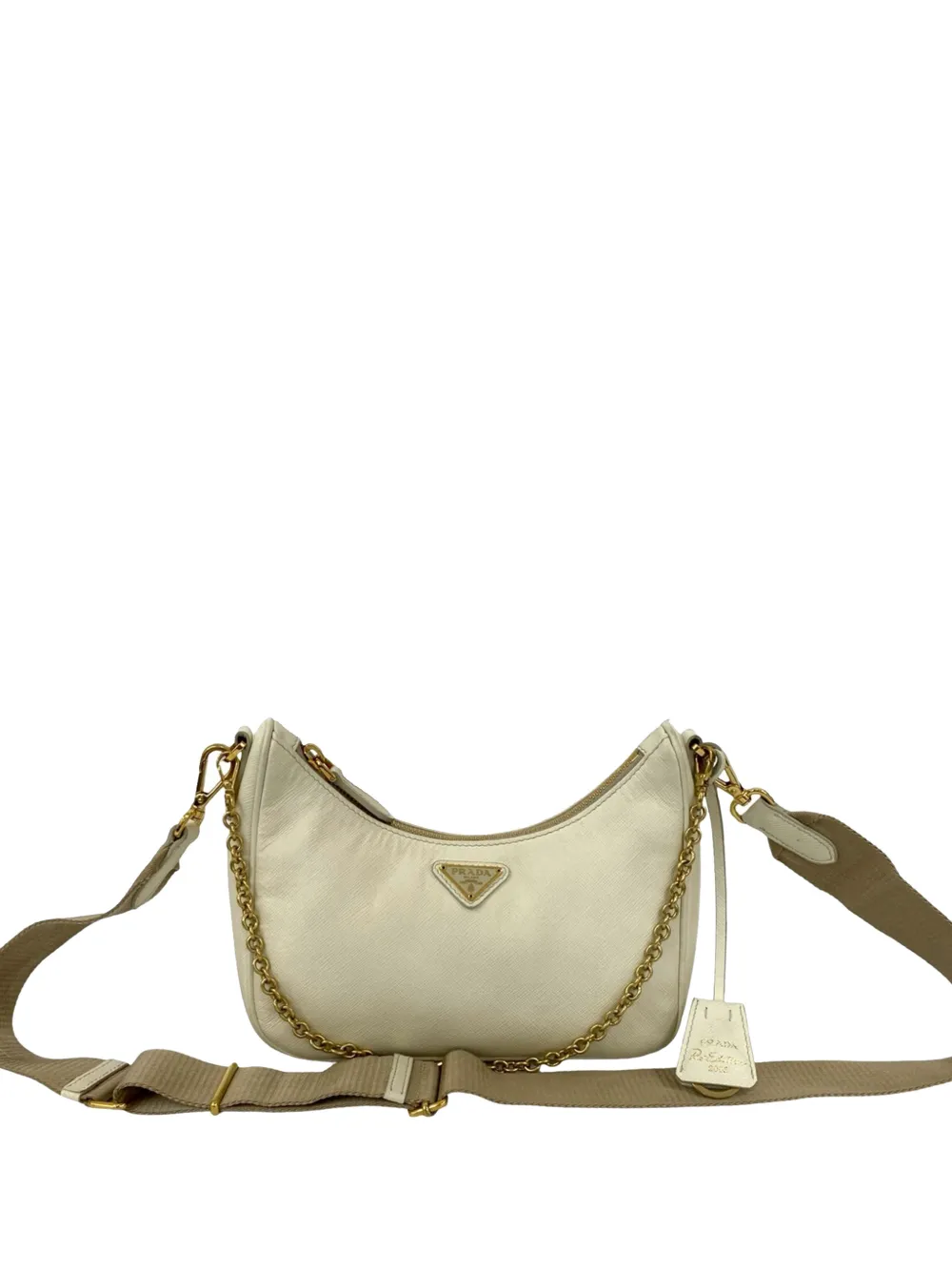 Prada Pre-Owned 2019-2025 Saffiano Re-Edition 2005 satchel - Bianco