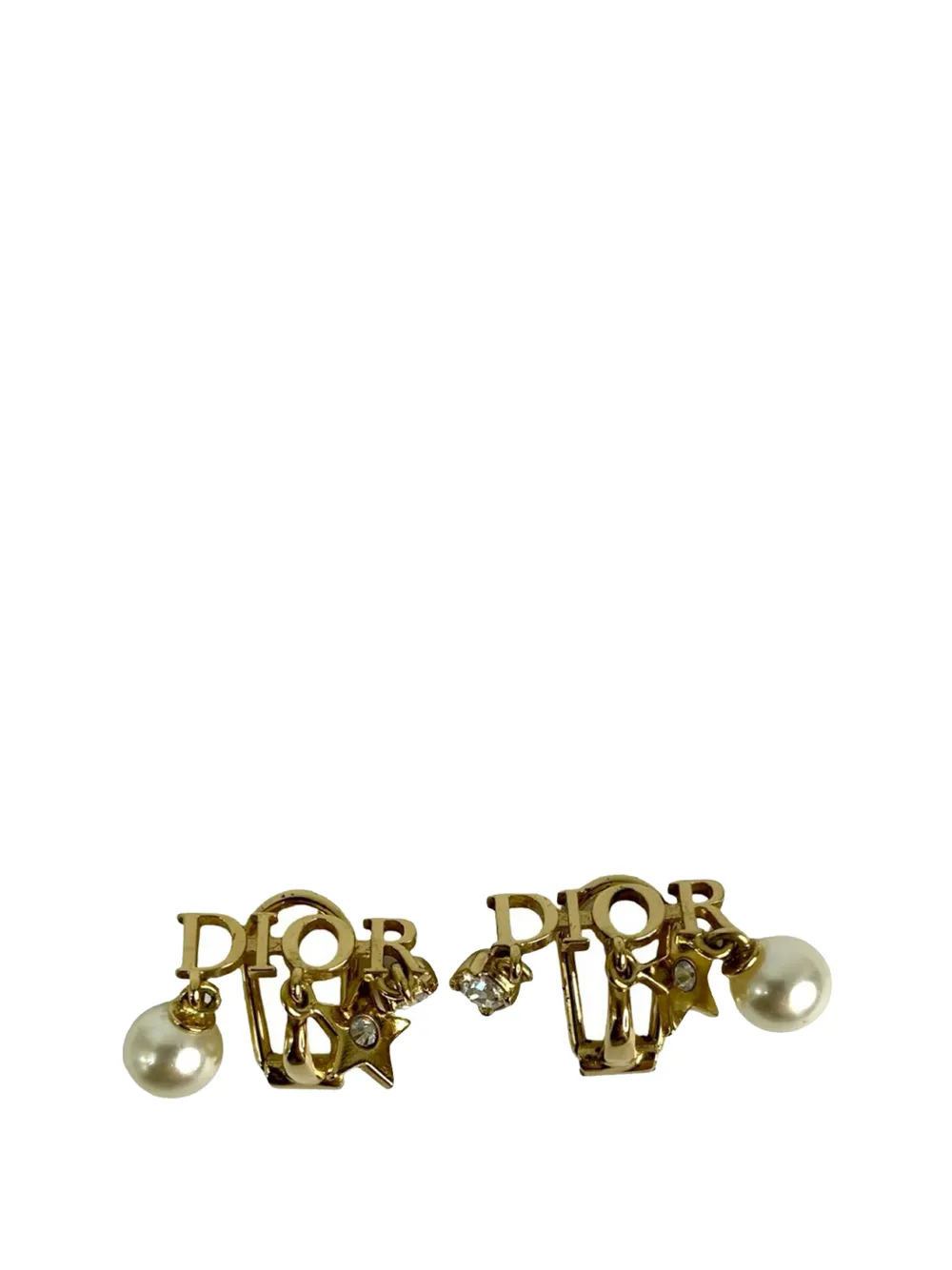 Christian Dior Pre-Owned Orecchini placcati oro Dio(r)evolution con perle e cristalli 2010-2025