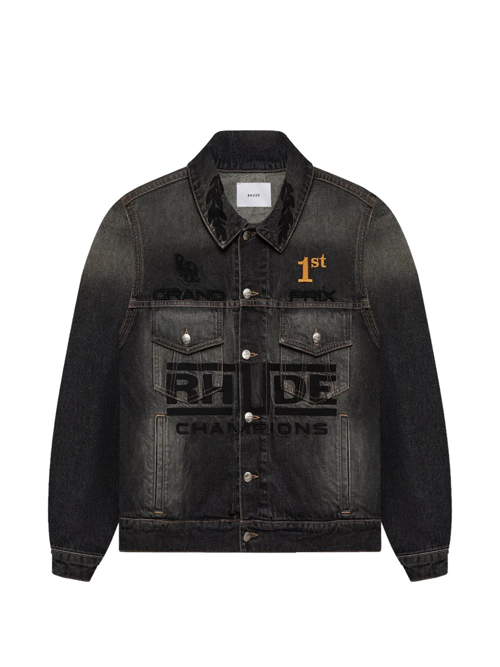 RHUDE Tire denim trucker jacket - Nero