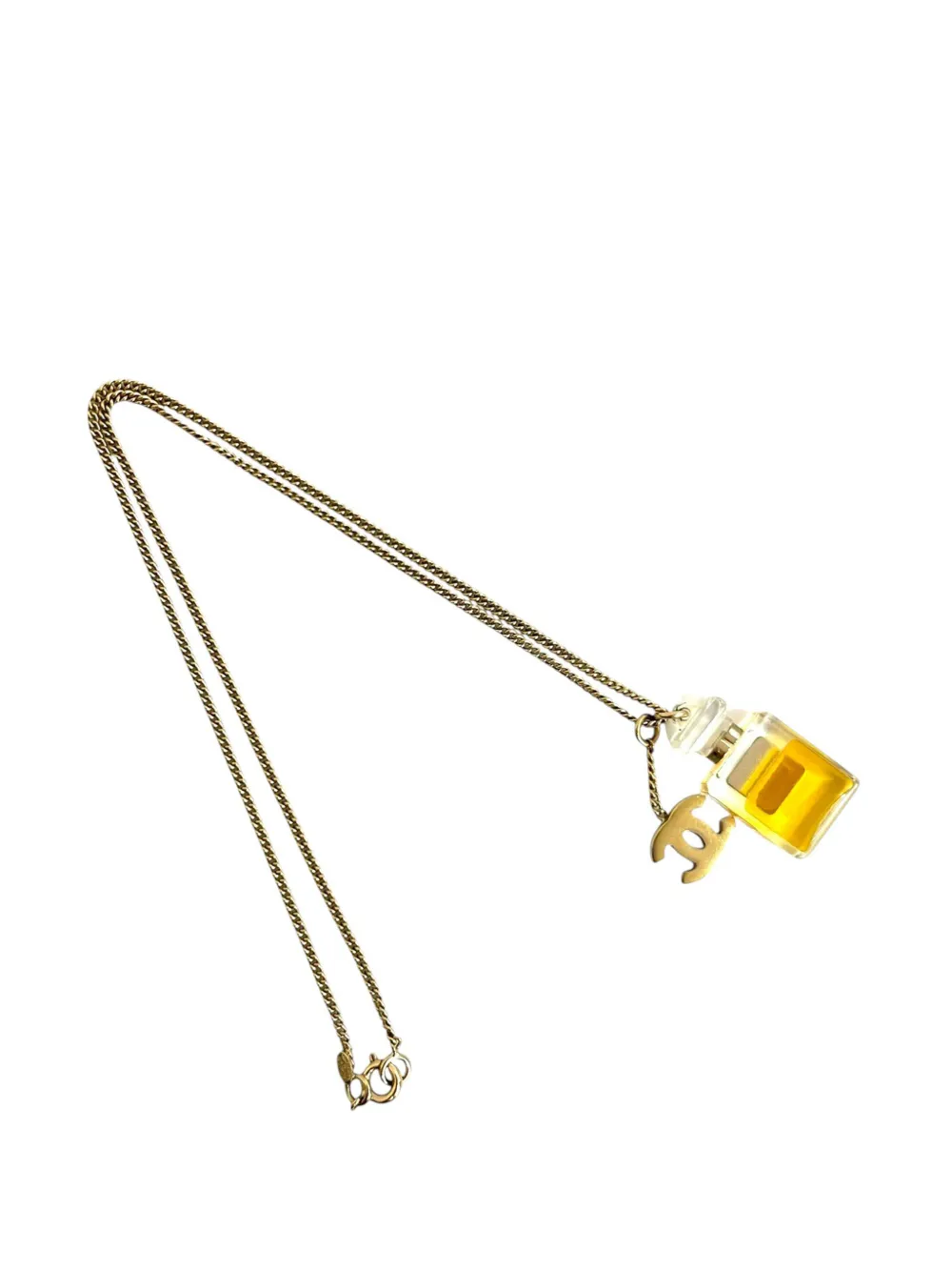 2005 Cc Gold Plated No 5 Perfume Bottle Pendant Necklace Costume Necklace