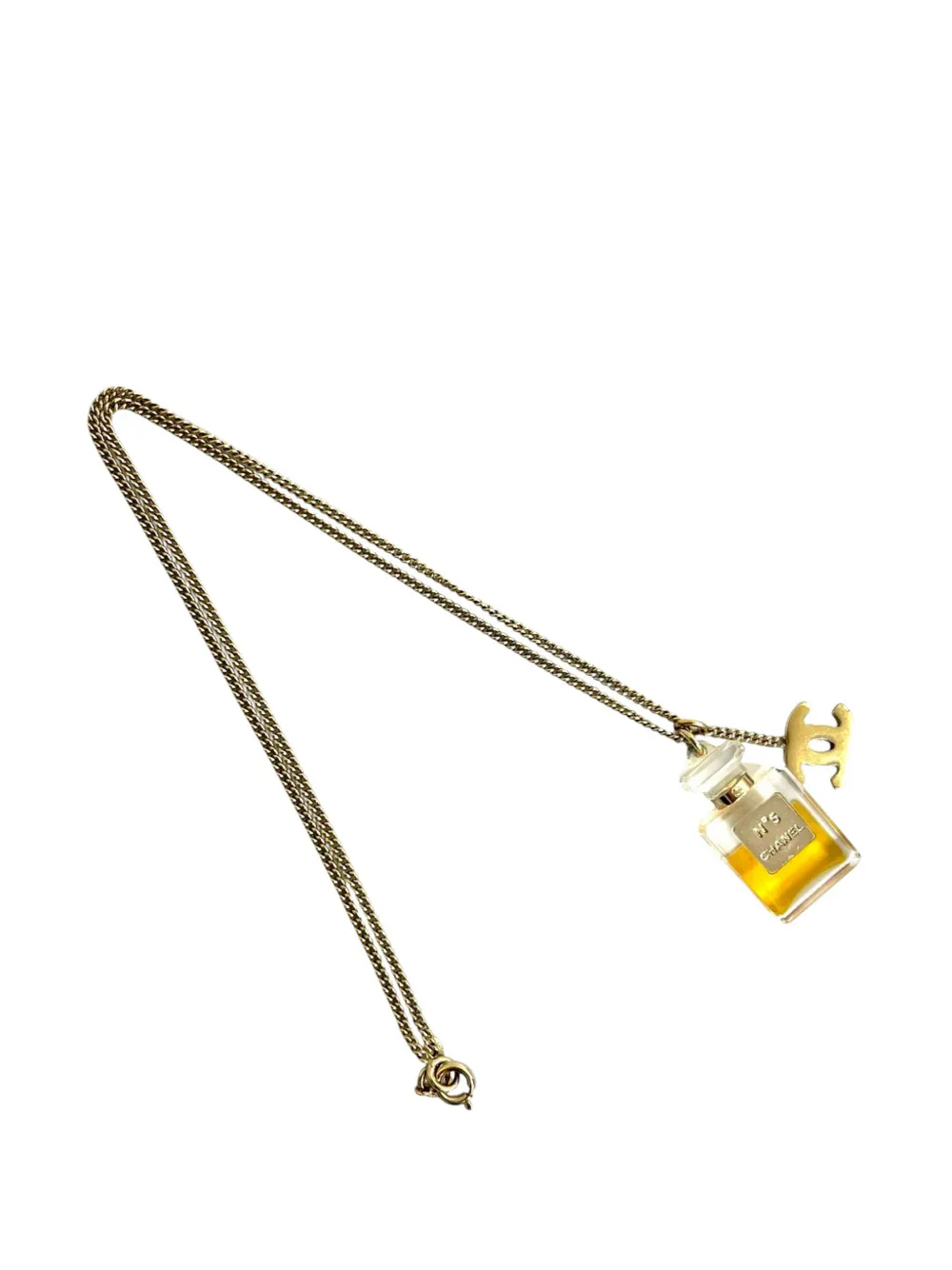 CHANEL Pre-Owned 2005 CC Gold Plated No 5 Perfume Bottle Pendant Necklace costume necklace - Oro