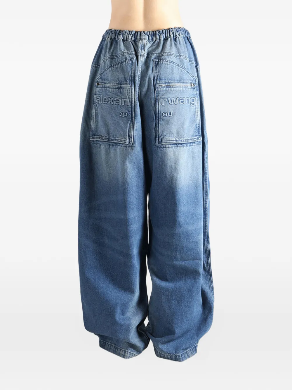 Alexander Wang Low-waist oversized cargo broek Blauw