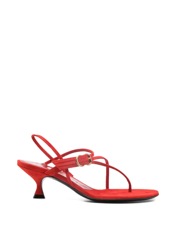 Herbert Levine Starry Eyed Buckle-detail Heeled Sandals in Red