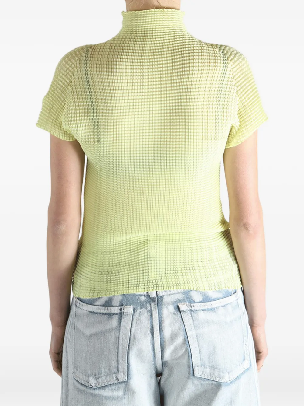 Issey Miyake Top met hoge hals Geel