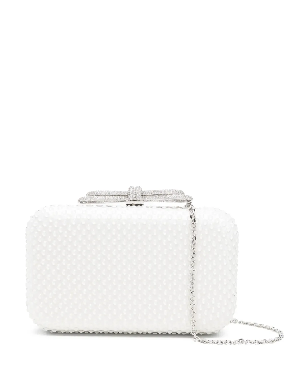 MACH & MACH Double Bow embellished clutch bag - Bianco