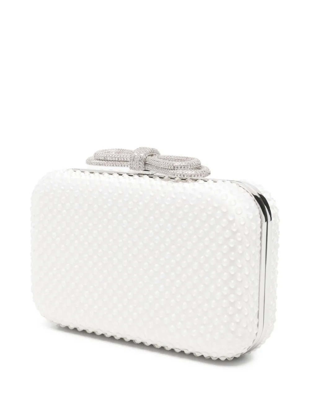 Double Bow Embellished Clutch Bag