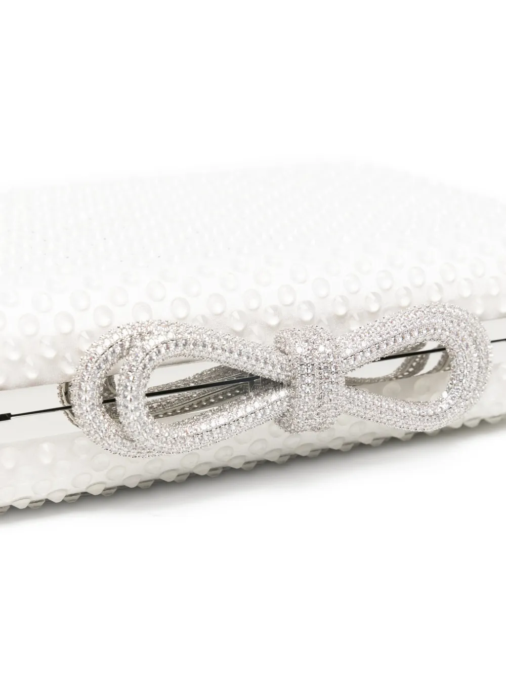 Double Bow Embellished Clutch Bag