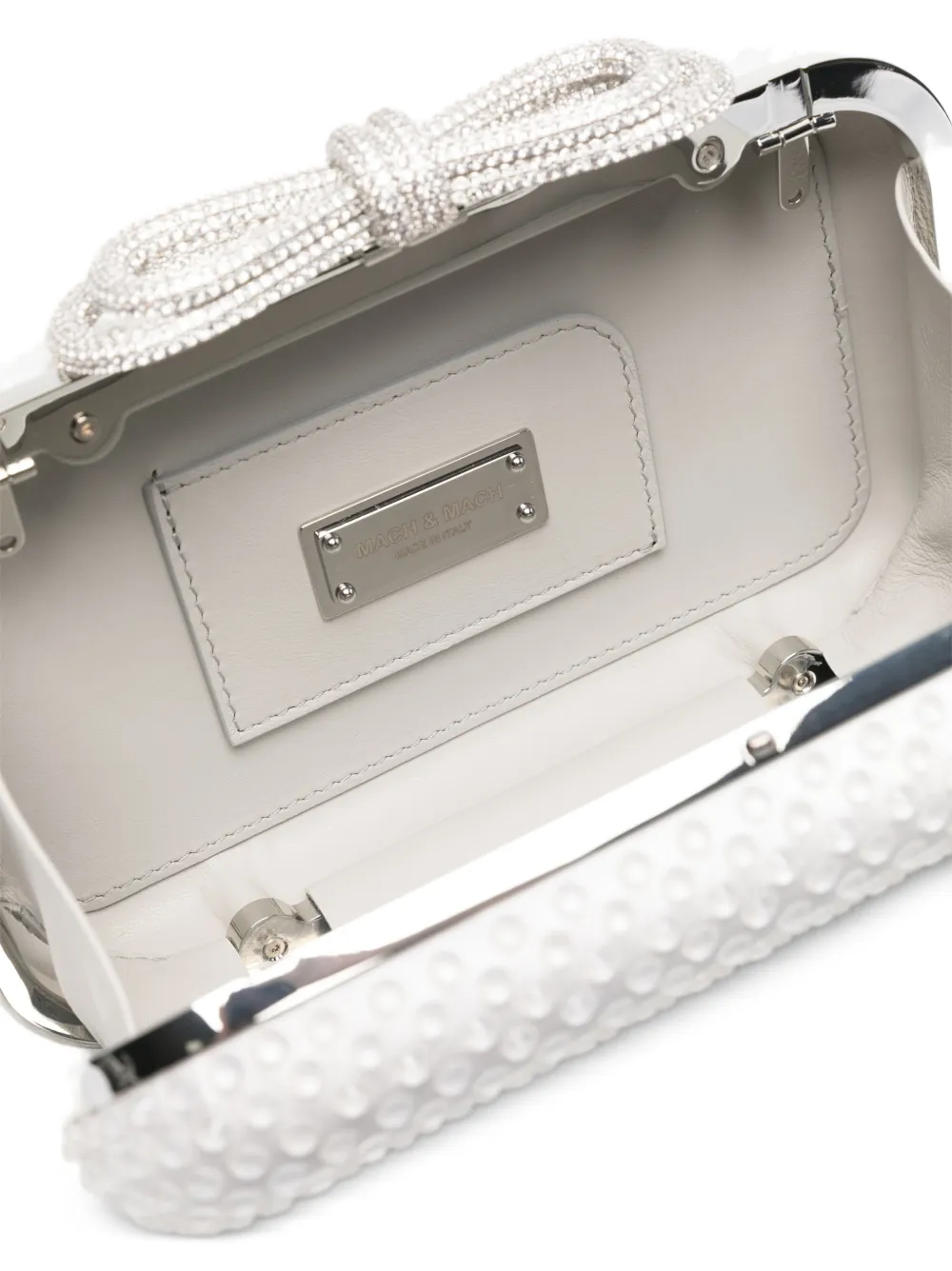 Double Bow Embellished Clutch Bag
