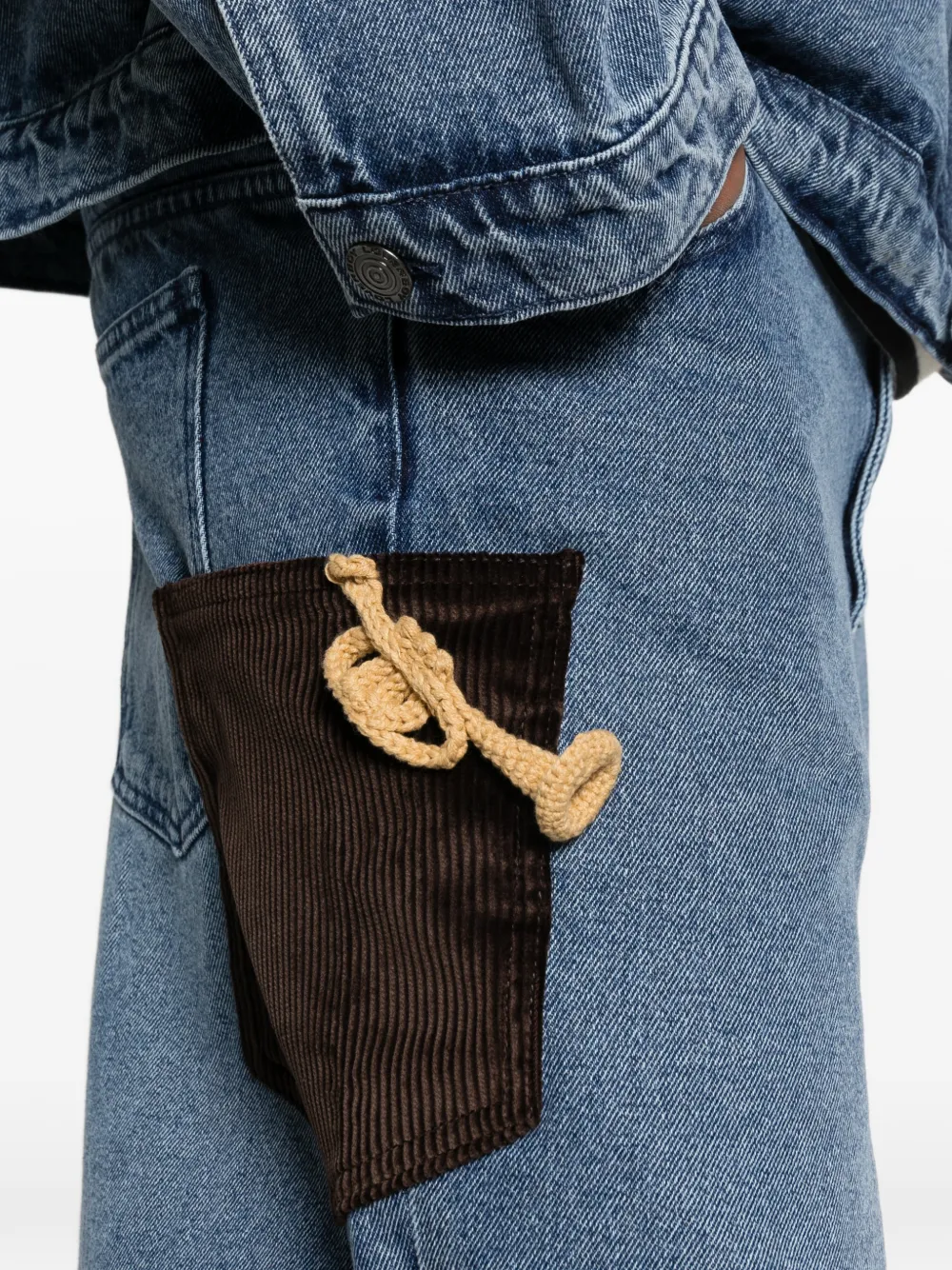 Charles Jeffrey Loverboy Jeans met gehaakte trompet Blauw