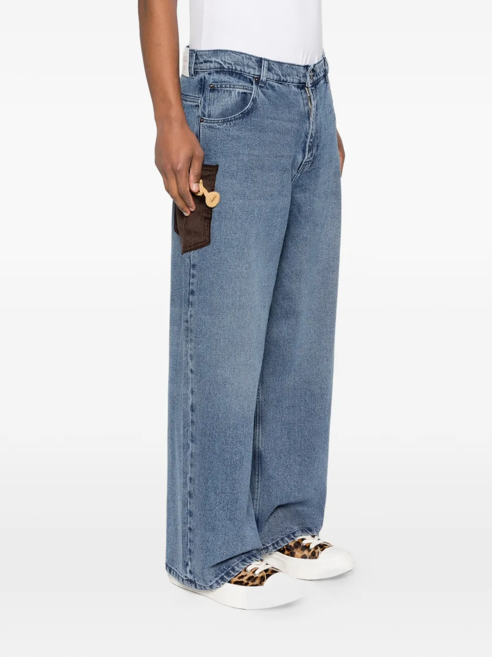 Charles Jeffrey Loverboy Jeans met gehaakte trompet Blauw