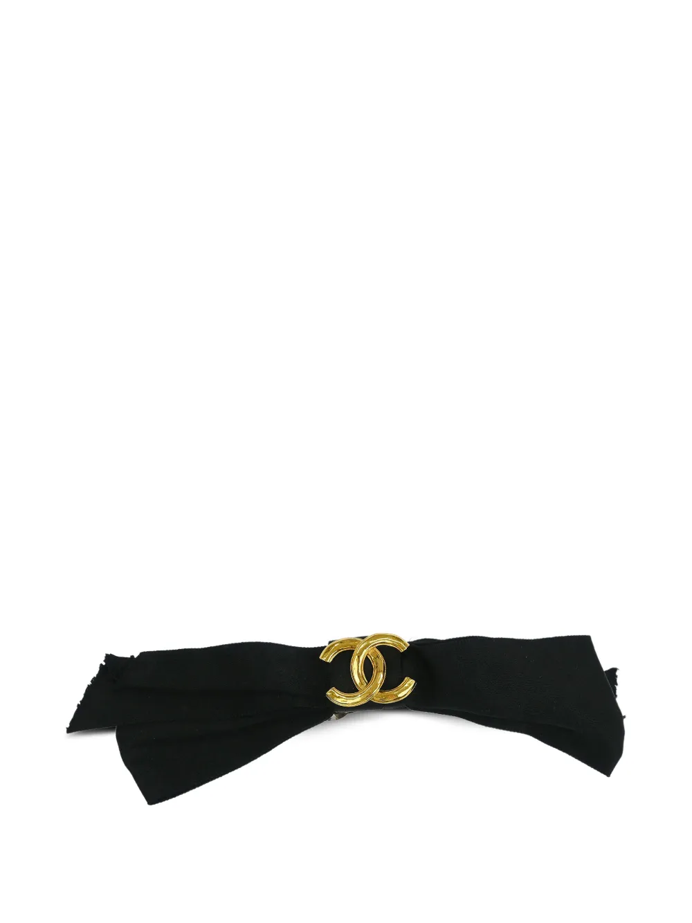 Pre-owned Chanel 1990-2000s Logo-plaque Hair Clip In Black
